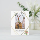 トロピカルハイビスカス日付写真QRコードを保存 ポストカード (スタンド正面)