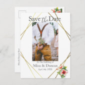 トロピカルハイビスカス日付写真QRコードを保存 ポストカード (正面/裏面)