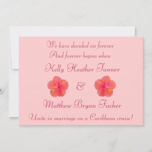 トロピカルハイビスカス結婚式の招待状 招待状 (正面)