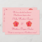 トロピカルハイビスカス結婚式の招待状 招待状 (正面/裏面)