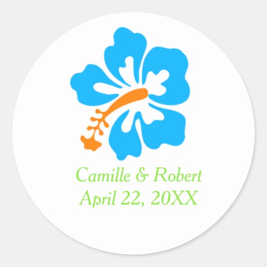 トロピカルハイビスカス結婚- Circle Stickers ラウンドシール (正面)