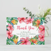 トロピカルハイビスカス ハワイアン ウェディング サンクス カード (スタンド正面)