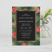 トロピカルハイビスカス&パームフロンズ結婚ズ 招待状 (スタンド正面)