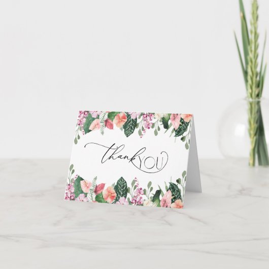 トロピカルハイビスカス ブライダルシャワー 感謝カード (正面)