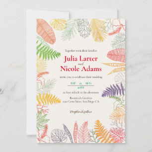 トロピカルハイビスカス ワイルドフォレスト ボタニカル ウェディング 招待状