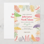 トロピカルハイビスカス ワイルドフォレスト ボタニカル ウェディング 招待状 (正面/裏面)