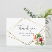 トロピカルハイビスカス ワイルドフラワー ウェディング サンクス サンキューカード (スタンド正面)