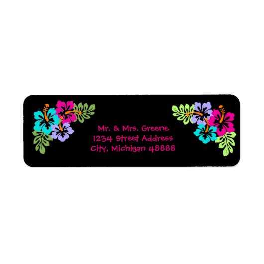 トロピカルハイビスカス – 差出人住所ラベル ラベル (正面)