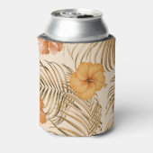 トロピカルハイビスカス：手描きパターン。 缶クーラー (缶裏面)