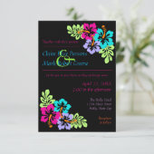 トロピカルハイビスカス – 3 x 5結婚式招待状 招待状 (スタンド正面)
