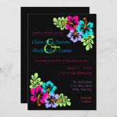 トロピカルハイビスカス – 5 x 7結婚式招待状 招待状 (正面/裏面)