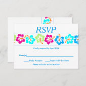 トロピカルハイビスカス – RSVPカード (正面/裏面)