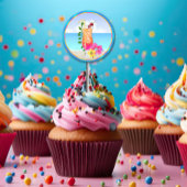 トロピカルハウィアンルアウ(ハワイ式宴会)カップケーキトッパーズステッカー ラウンドシール