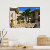 トロピカルハウスプラムバゴハイビスカスフラワーポスター ポスター (キッチン)