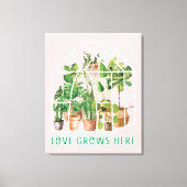 トロピカルハウスプラントグリーンオン キャンバスプリント (正面)