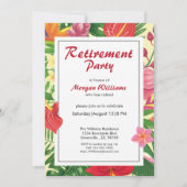 トロピカルハカラフルワイフラワーリタイアメントパーティー 招待状 (正面)