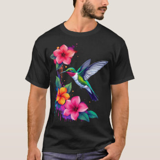 トロピカルハチドリ フローラル Tシャツ