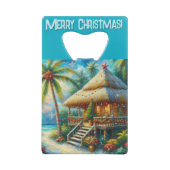 トロピカルハットクリスマスパームツリービーチライト クレジットカード栓抜き (裏面)