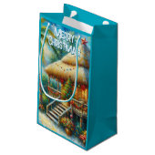 トロピカルハットクリスマスパームツリービーチライト スモールペーパーバッグ (裏面アングル)