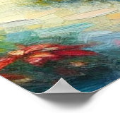 トロピカルハットクリスマスパームツリービーチライト ポスター (角)