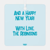 トロピカルハットクリスマスパームツリービーチライト メタルオーナメント (裏面)