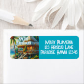 トロピカルハットクリスマスパームツリー差出人住所 ラベル (インサイチュ)