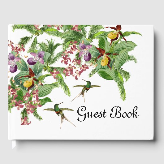 トロピカルハミングバードオーキッドフラワーゲストブック ゲストブック (正面)