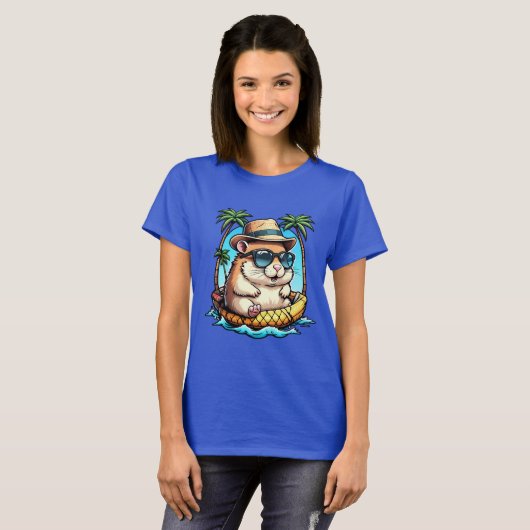 トロピカルハムスターのぱいんあっぽんふわふわサマー Tシャツ (正面フル)
