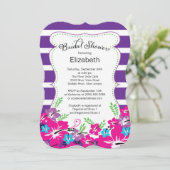 トロピカルハモダンイビスカスフラワーズブライダルシャワー 招待状 (スタンド正面)