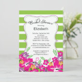 トロピカルハモダンイビスカスフラワーズブライダルシャワー 招待状 (スタンド正面)