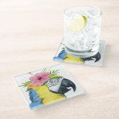 トロピカルハロー – オウム ガラスコースター (アングル)