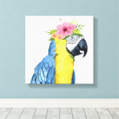 トロピカルハロー – オウム キャンバスプリント (インサイチュ (ウッドフロア))