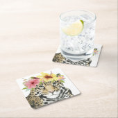 トロピカルハロー | Sweet Cheetah スクエアペーパーコースター (インサイチュ)