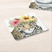 トロピカルハロー | Sweet Cheetah スクエアペーパーコースター (アングル)