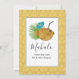 トロピカルハワイのティキトーテムサマー サンキューカード