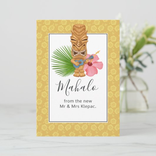 トロピカルハワイのティキトーテムサマー サンキューカード (スタンド正面)