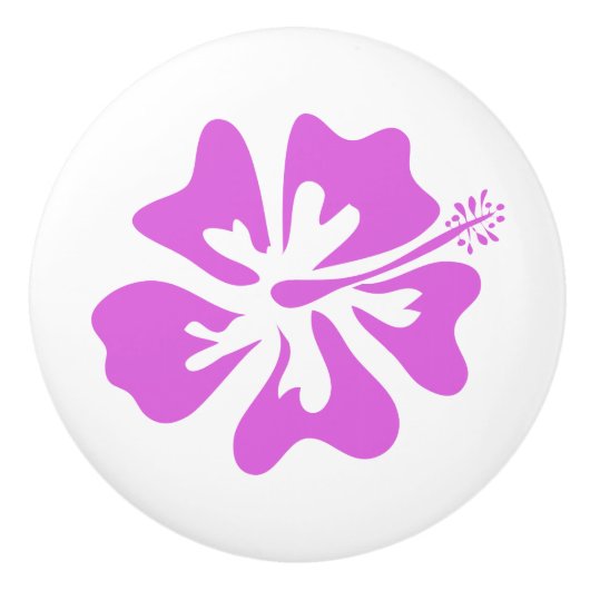 トロピカルハワイの花のドアと引き出しの引き出しノブ セラミックノブ (正面)