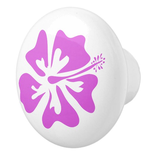 トロピカルハワイの花のドアと引き出しの引き出しノブ セラミックノブ (右)