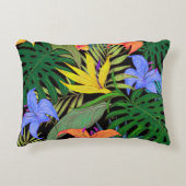 トロピカルハワイアロハフラワーグラフィック アクセントクッション (正面)