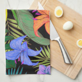 トロピカルハワイアロハフラワーグラフィック キッチンタオル (四つ折り)