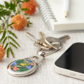 トロピカルハワイアロハフラワーグラフィック キーホルダー (側面)