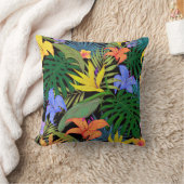 トロピカルハワイアロハフラワーグラフィック クッション (ブランケット)