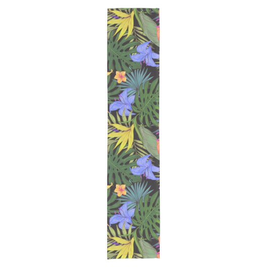 トロピカルハワイアロハフラワーグラフィック ショートテーブルランナー (正面)