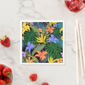 トロピカルハワイアロハフラワーグラフィック スタンダードカクテルナプキン (インサイチュ)