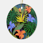 トロピカルハワイアロハフラワーグラフィック セラミックオーナメント (左)