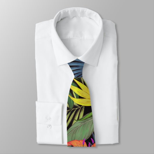 トロピカルハワイアロハフラワーグラフィック ネクタイ (タイ)