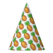 トロピカルハワイアンアイランドパイナップルビーチプリント パーティーハット (左)