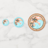 トロピカルハワイアンアイランドパームツリーズオンフェイクコルク コンフェッティ (正面)