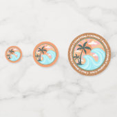 トロピカルハワイアンアイランドパームツリーズオンフェイクコルク コンフェッティ (裏面)