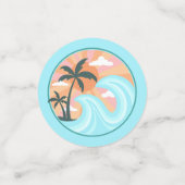 トロピカルハワイアンアイランドパームツリーズオンフェイクコルク コンフェッティ (スモール正面)